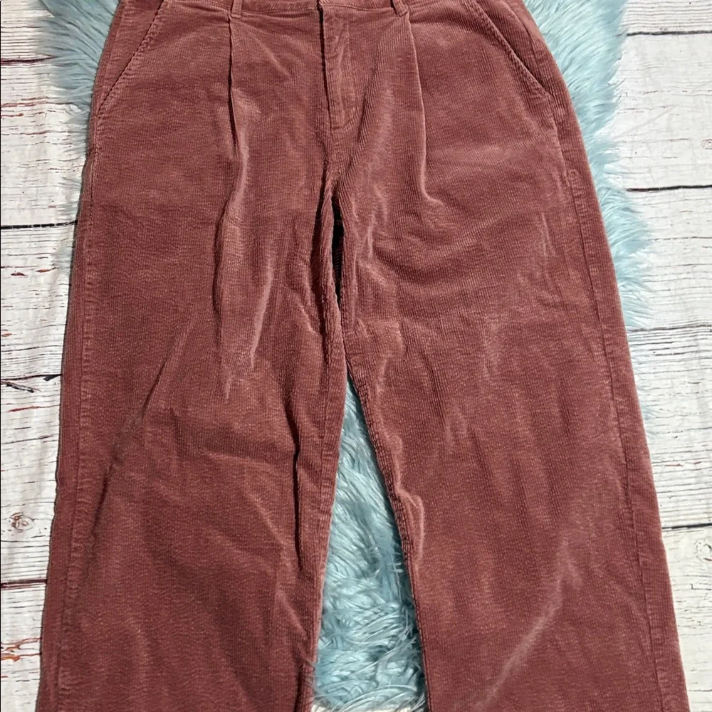 Elodie Wide Leg Corduroy Pants in Dark Mauve sz L